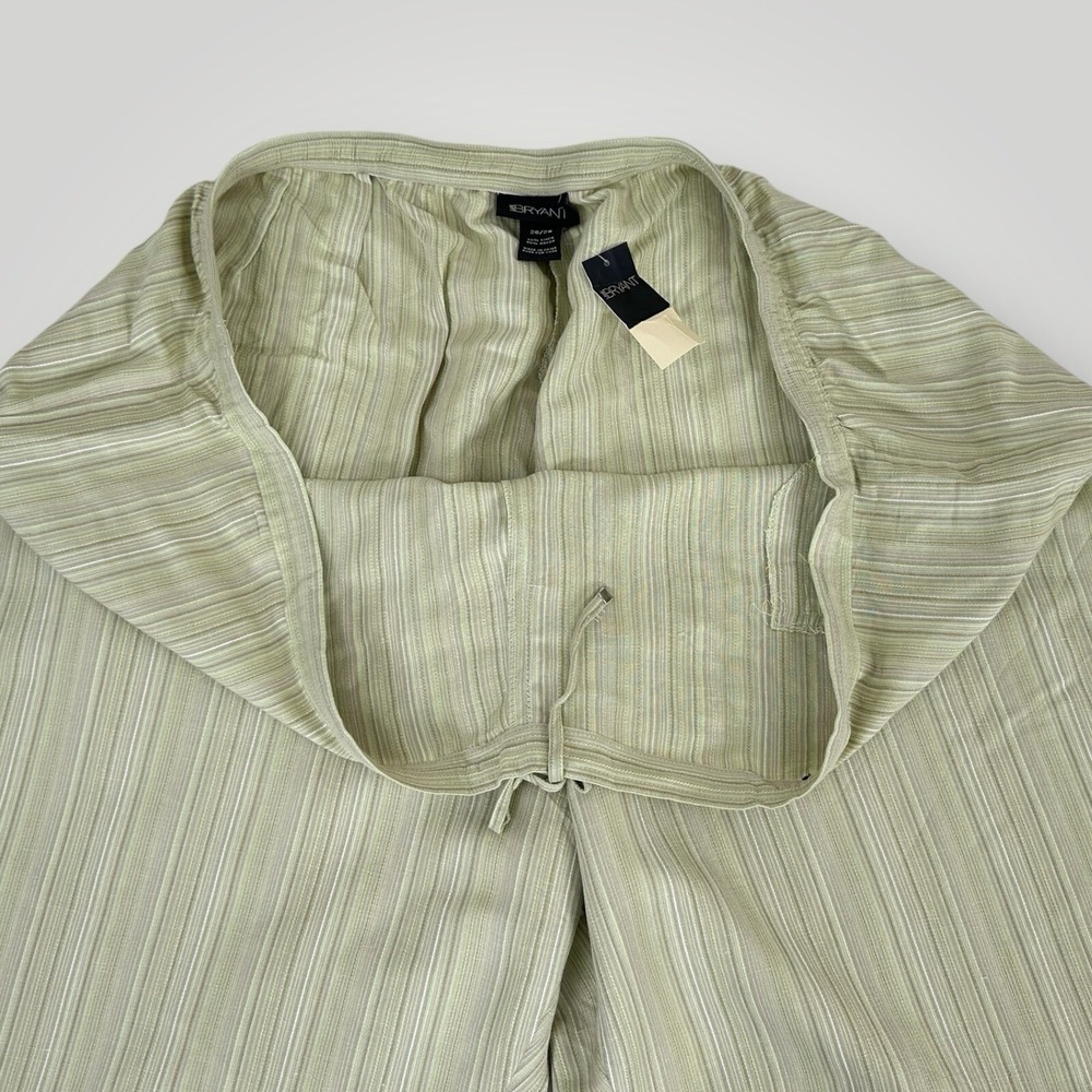 NEW Lane Bryant Wide Leg Pants Womans 26/28 Crop Linen Blend Sage Green NWT - Picture 4 of 5